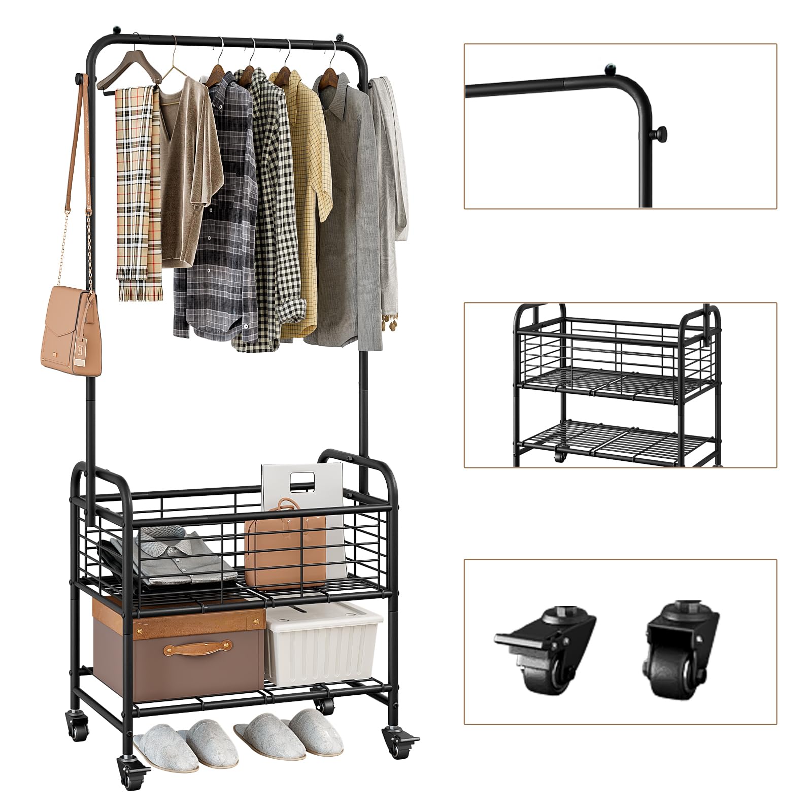 SUOERNUO wheels with brakes provide secure placement on any floor.