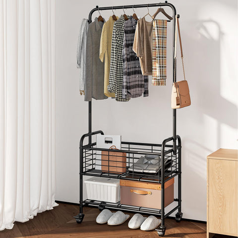 SUOERNUO rolling laundry hamper with wheels for effortless room-to-room sorting.