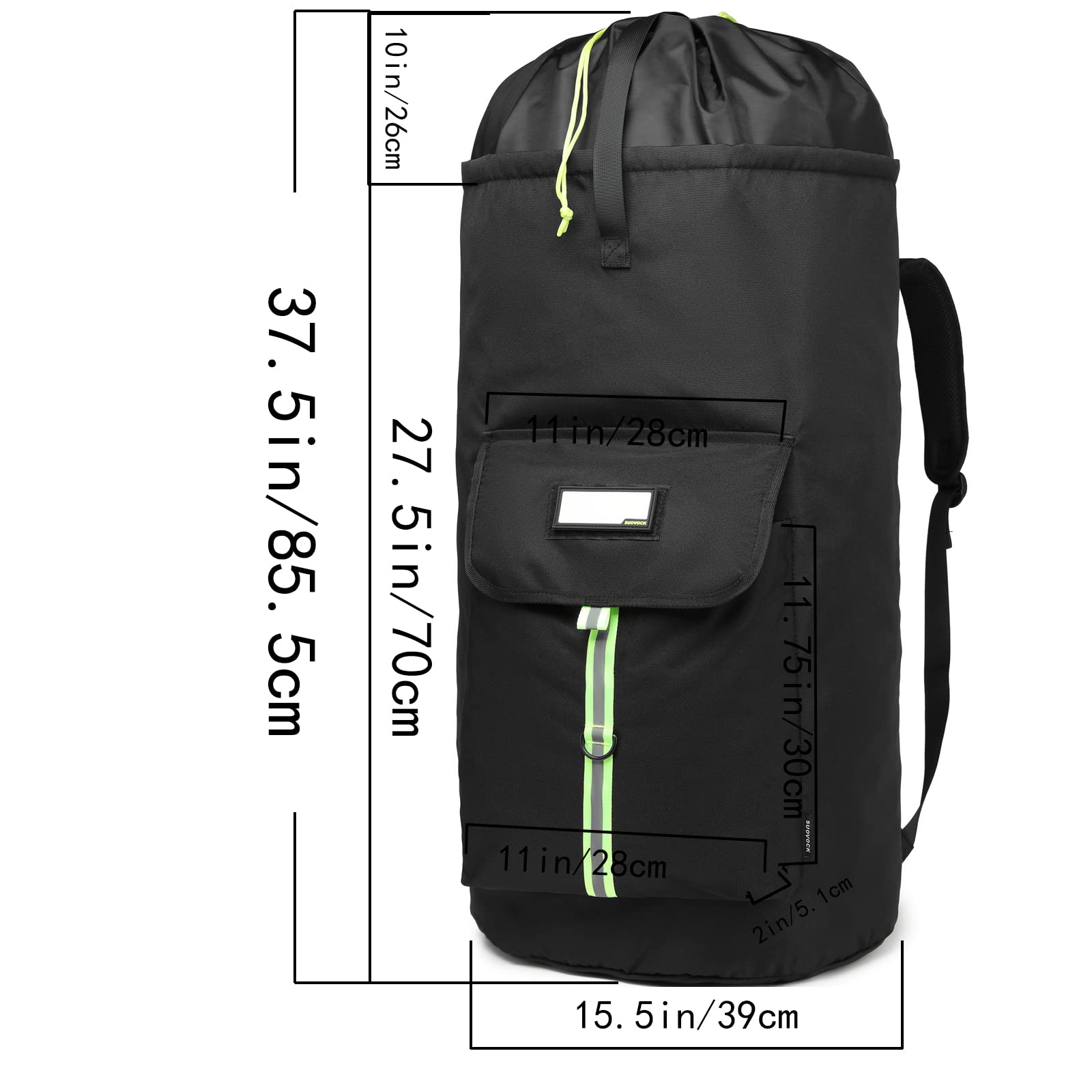 SUOVOCK top drawstring closure keeps clothes secure during transport