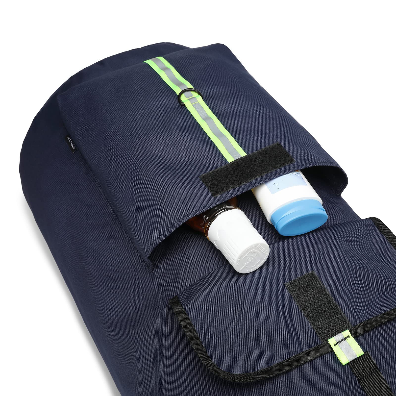 SUOVOCK laundry bag backpack with reflective strip, boosts safety during night trips.