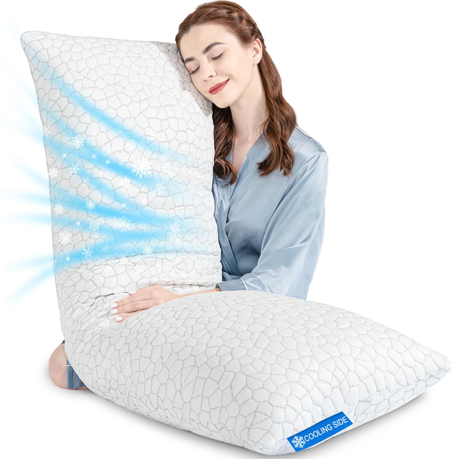 Supa Modern cooling bed pillow full view shows versatile support for all sleep positions