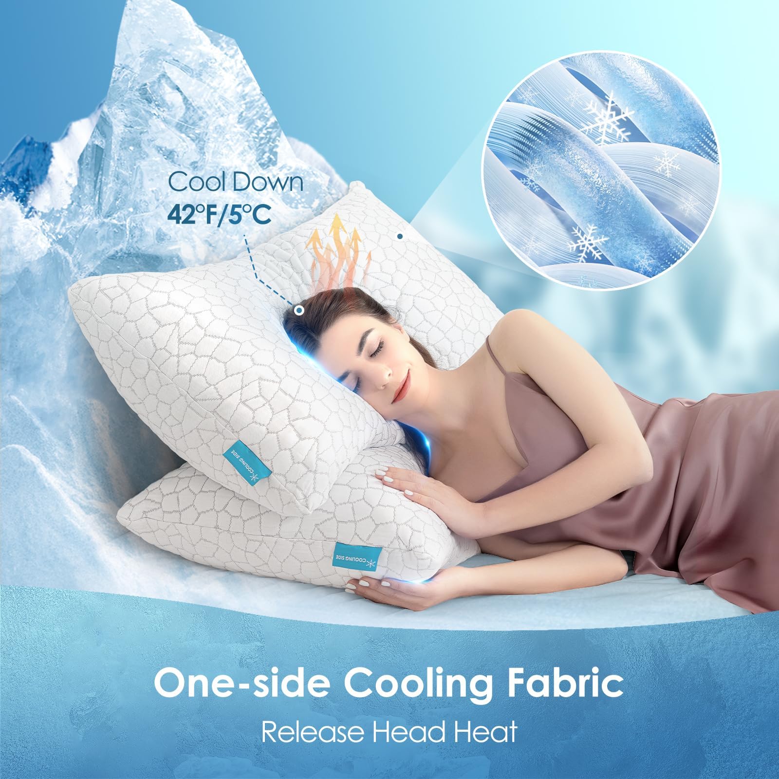Supa Modern Cooling Pillow gel memory foam core for temperature regulation.
