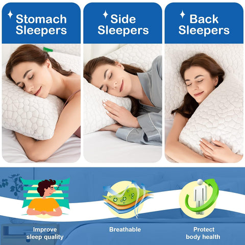 Supa Modern Cooling Pillow never goes flat through resilient shredded memory foam.