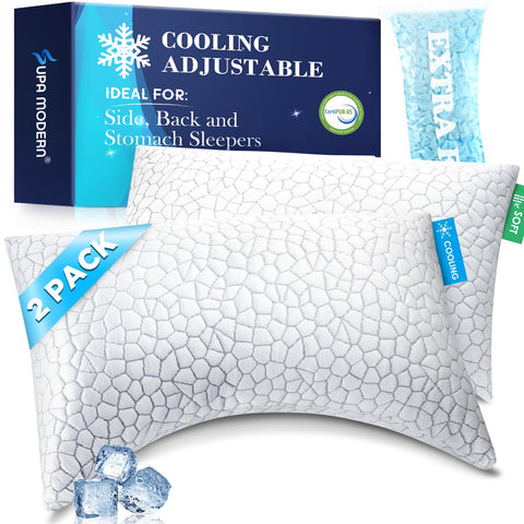SUPA MODERN side-sleeper pillow front view demonstrates ergonomic crescent neck support
