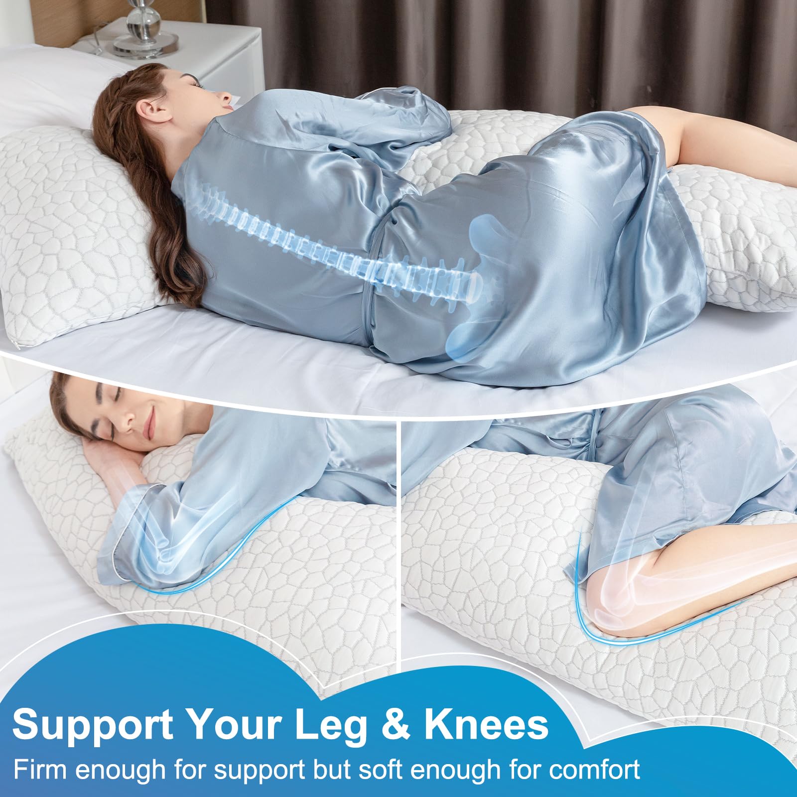 Supa Modern side sleeping support demonstrates neck and spine alignment for sleepers