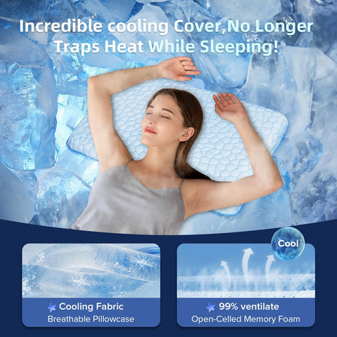 SUPA MODERN Ultra Thin Flat Pillow with cooling gel infusion improves heat dissipation.