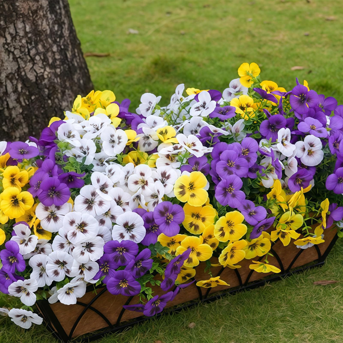 SupBri outdoor pansy flowers for curb appeal with realistic petals