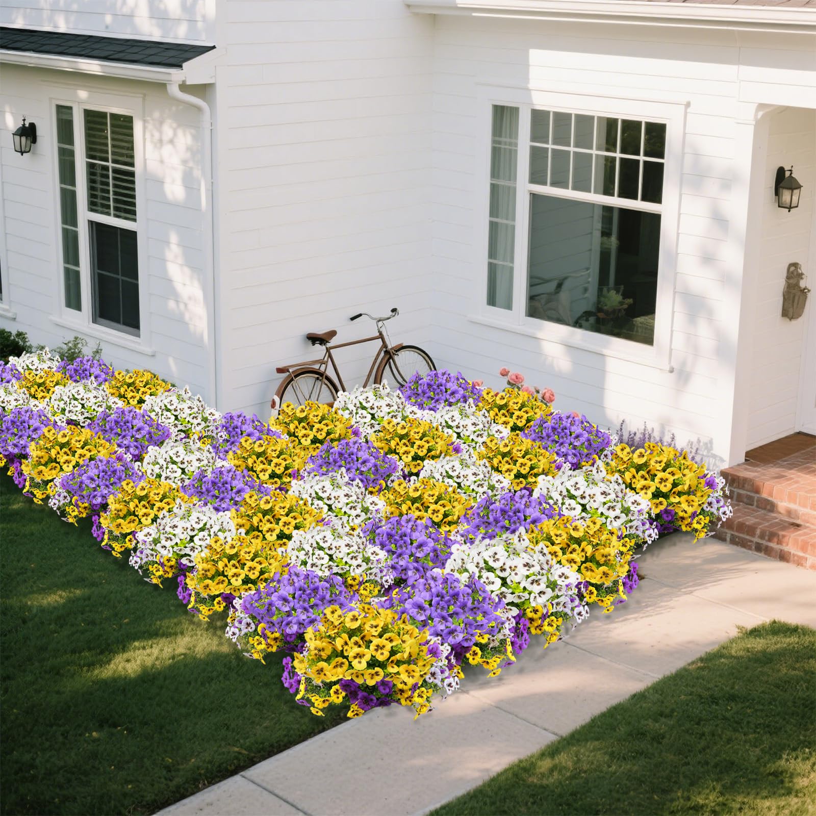 SupBri realistic flower stems bend to fit planters and borders
