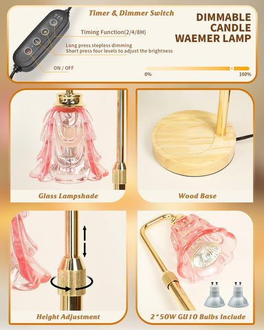 SupBri pink candle warmer lamp in a living room enhances ambiance