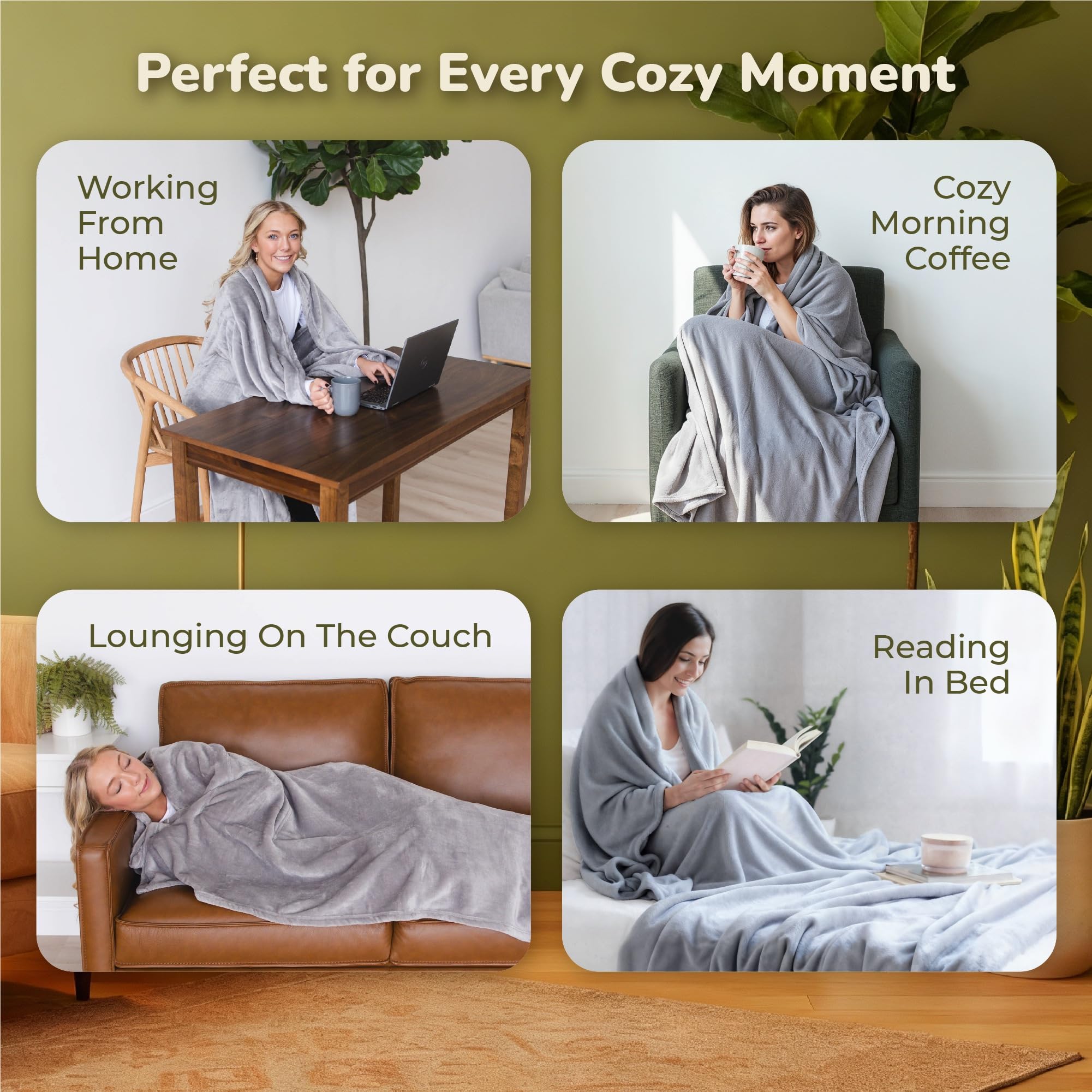 Super Blanky Aspen oversized blanket hugs you at 70 by 60 inches.