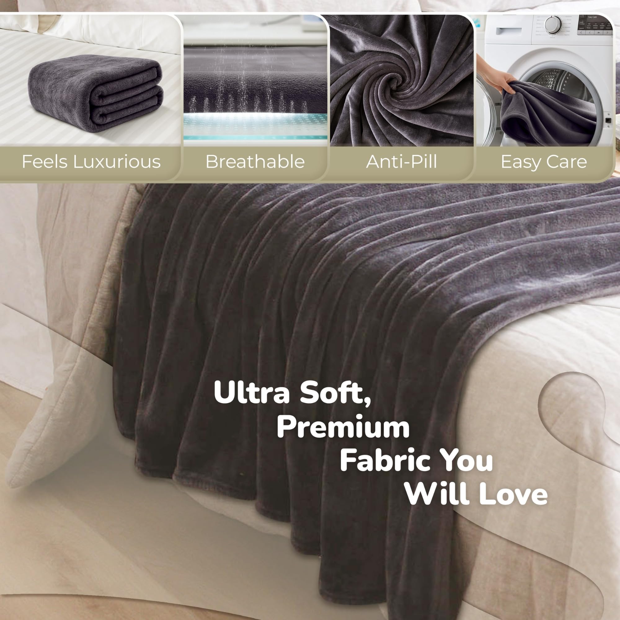 Super Blanky dark gray cozy gift ready for Mother’s Day or birthdays.