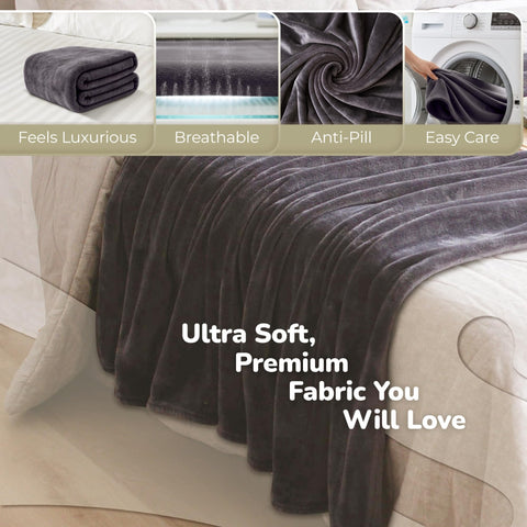 Super Blanky dark gray cozy gift ready for Mother’s Day or birthdays.
