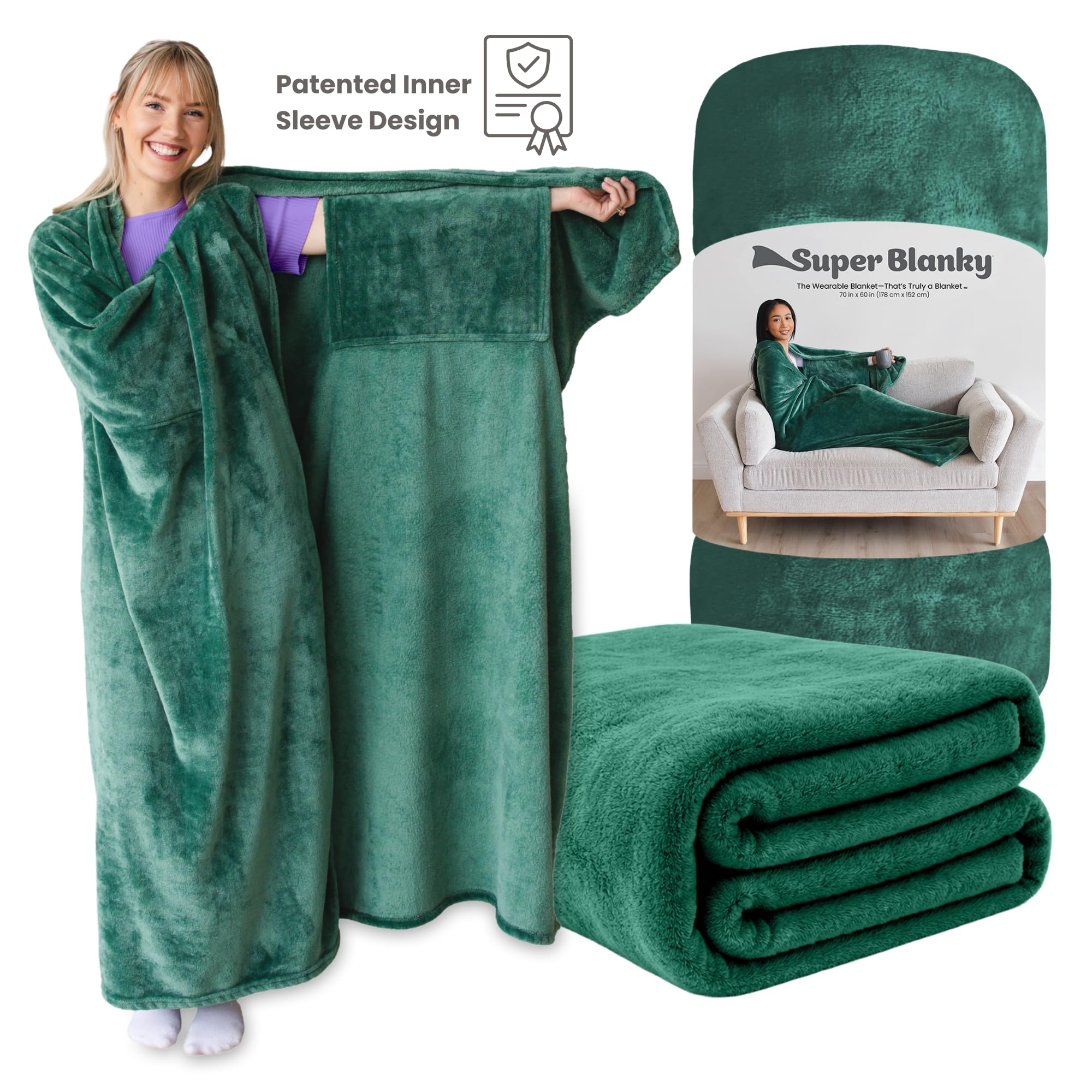 Generous 70 x 60 inch size drapes fully over seating.