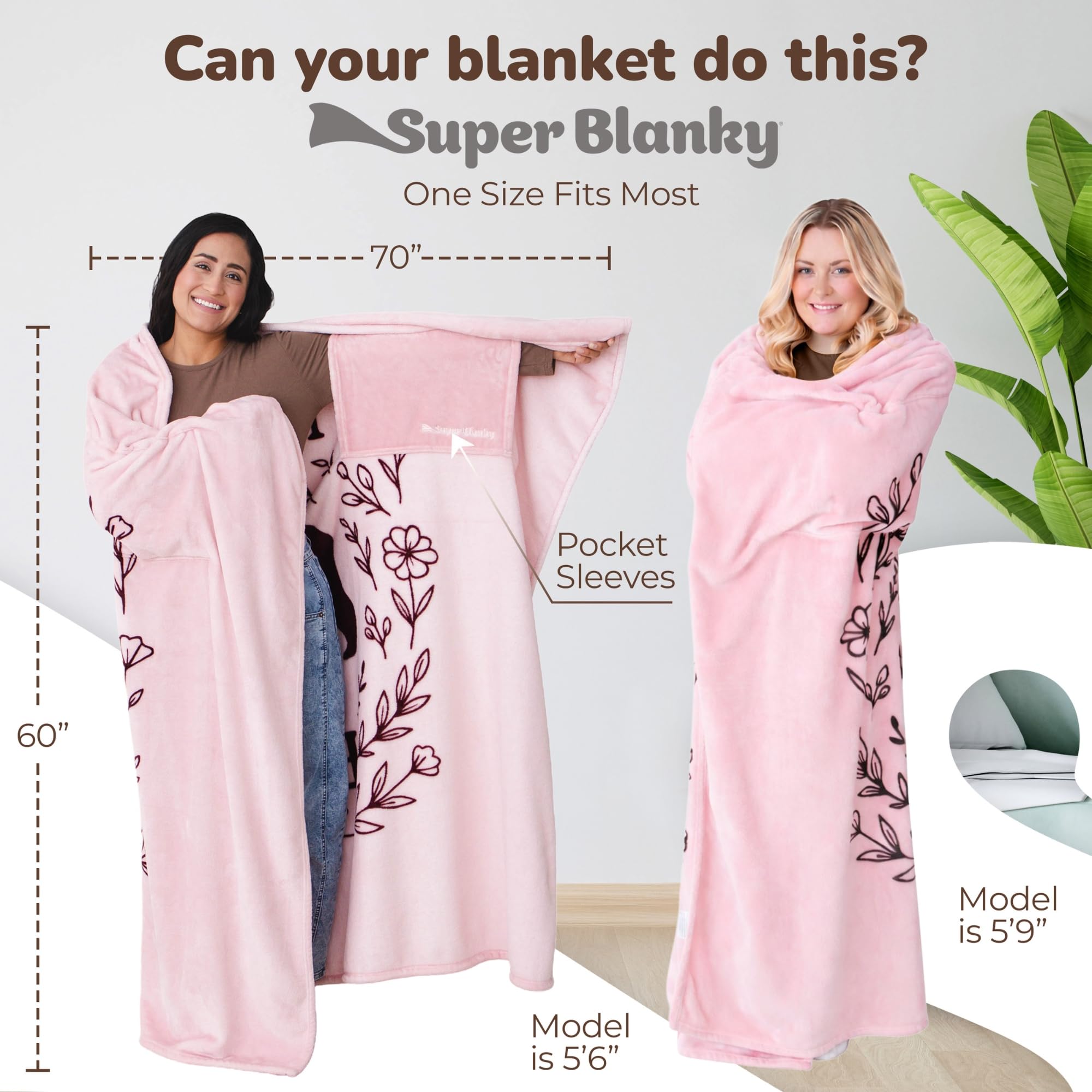 Office-ready Super Blanky Mama Bear wearable blanket as a comfortable chair blanket.