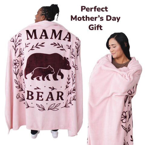 Premium cozy fabric of the Super Blanky Mama Bear wearable blanket for everyday comfort.