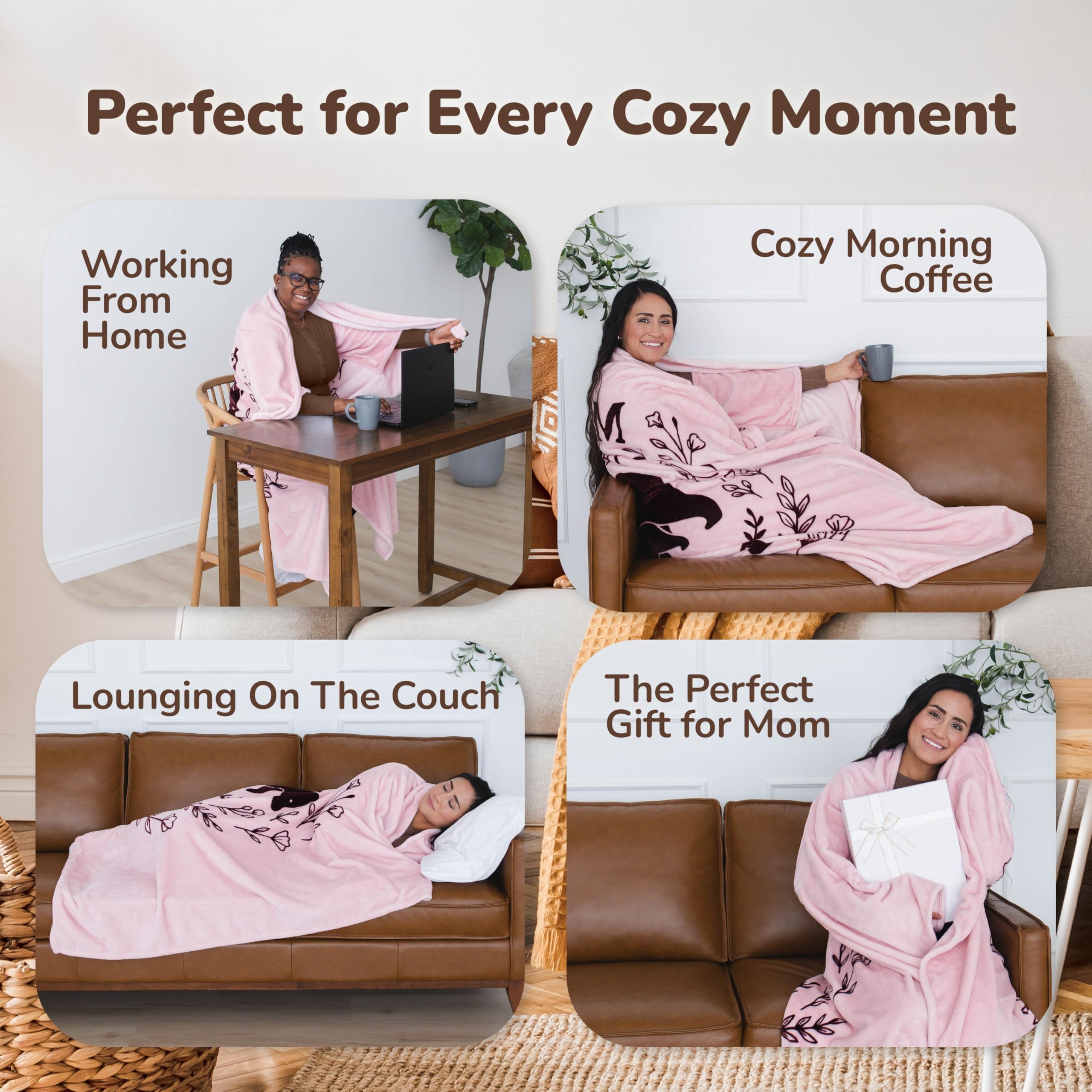 Travel-friendly design of the Super Blanky Mama Bear wearable blanket for on-the-go warmth.