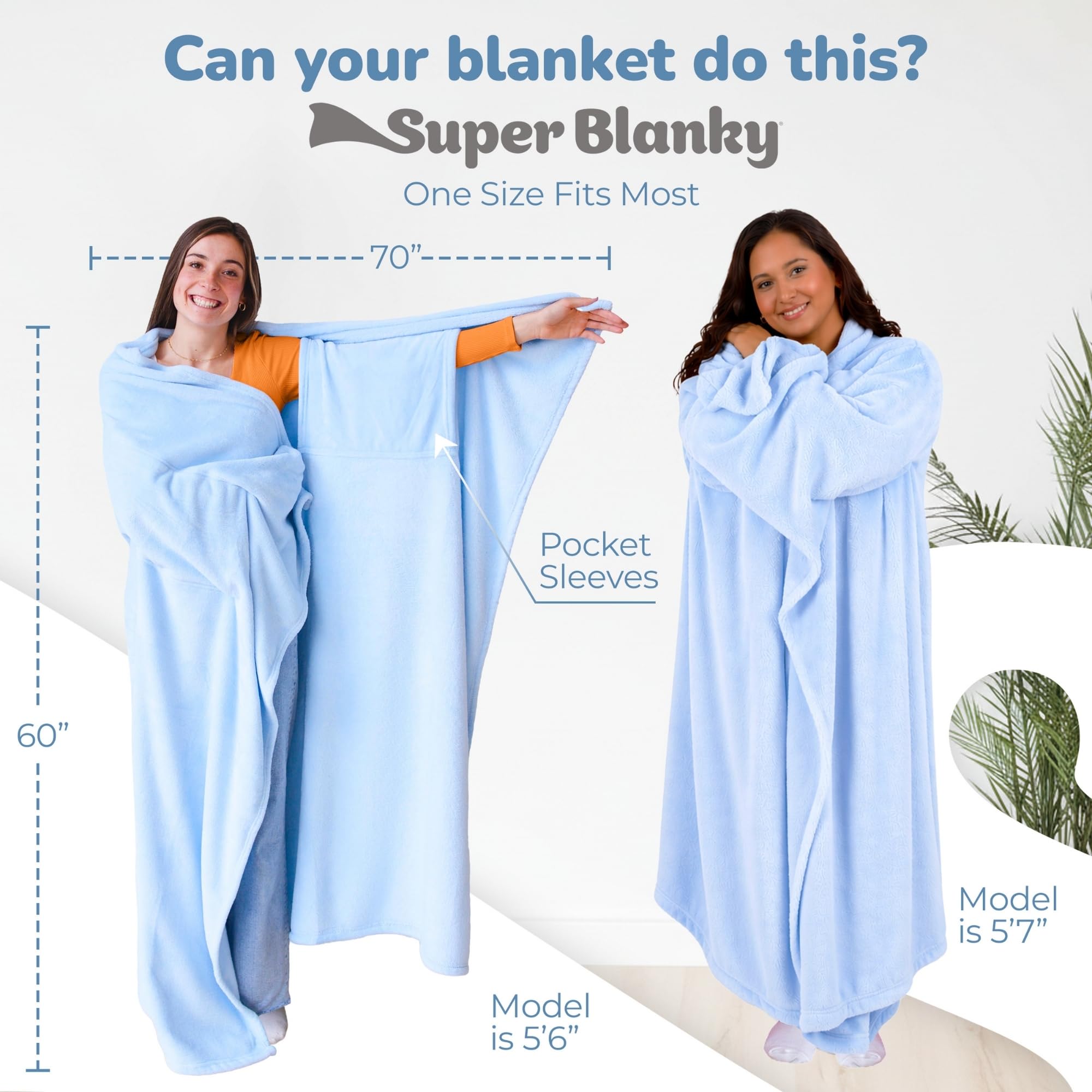 Super Blanky soft fleece fabric delivers plush warmth and comfort.