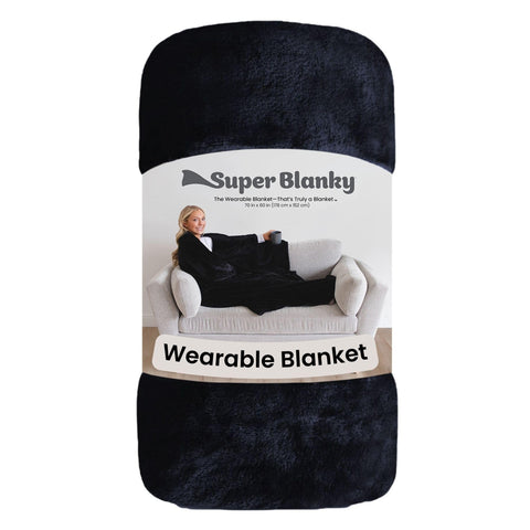 Super Blanky dark black wearable blanket as a practical gift option.