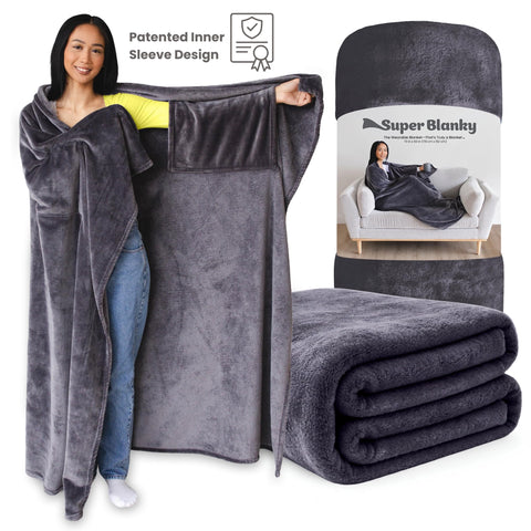 Super Blanky wearable blanket for her, grandma, or mom with arm holes.