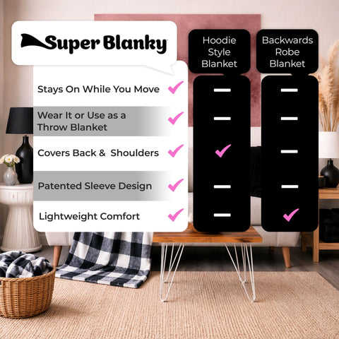 Super Blanky gift-ready blanket blends practicality and coziness.