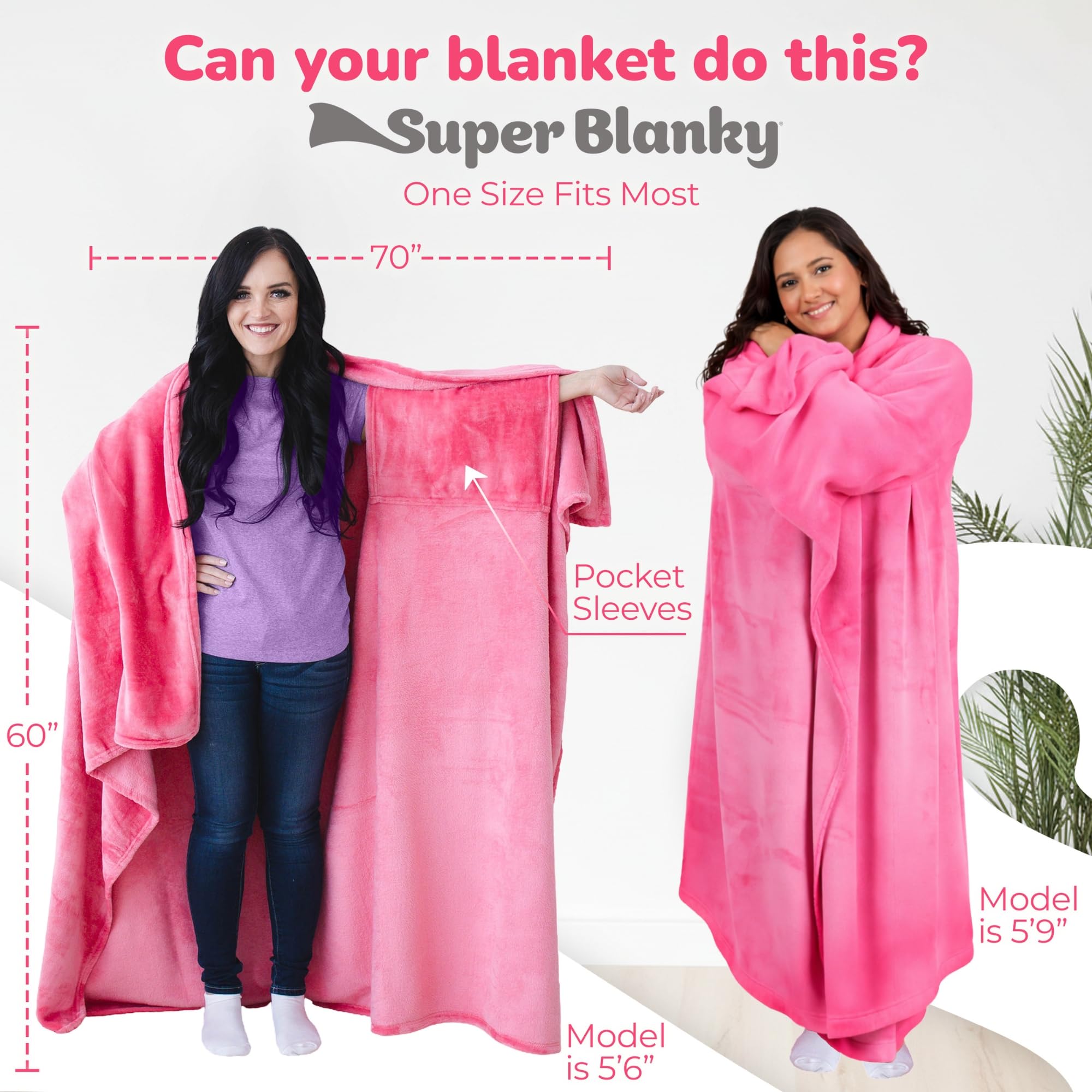 Bright hot pink Super Blanky blanket color ready for cozy moments.