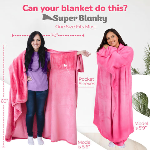 Bright hot pink Super Blanky blanket color ready for cozy moments.