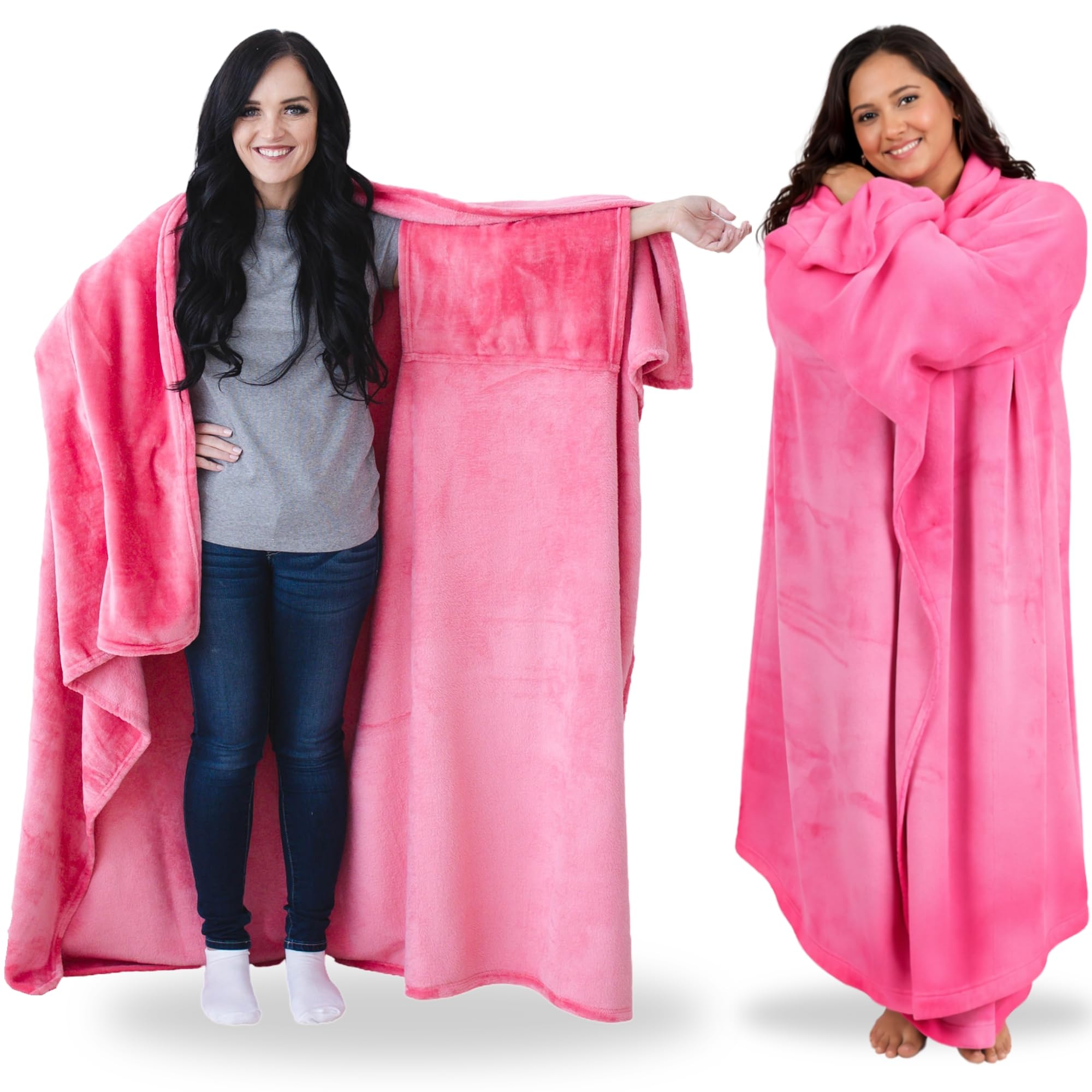 Super Blanky wearable blanket with pocket sleeves for easy movement and warmth.