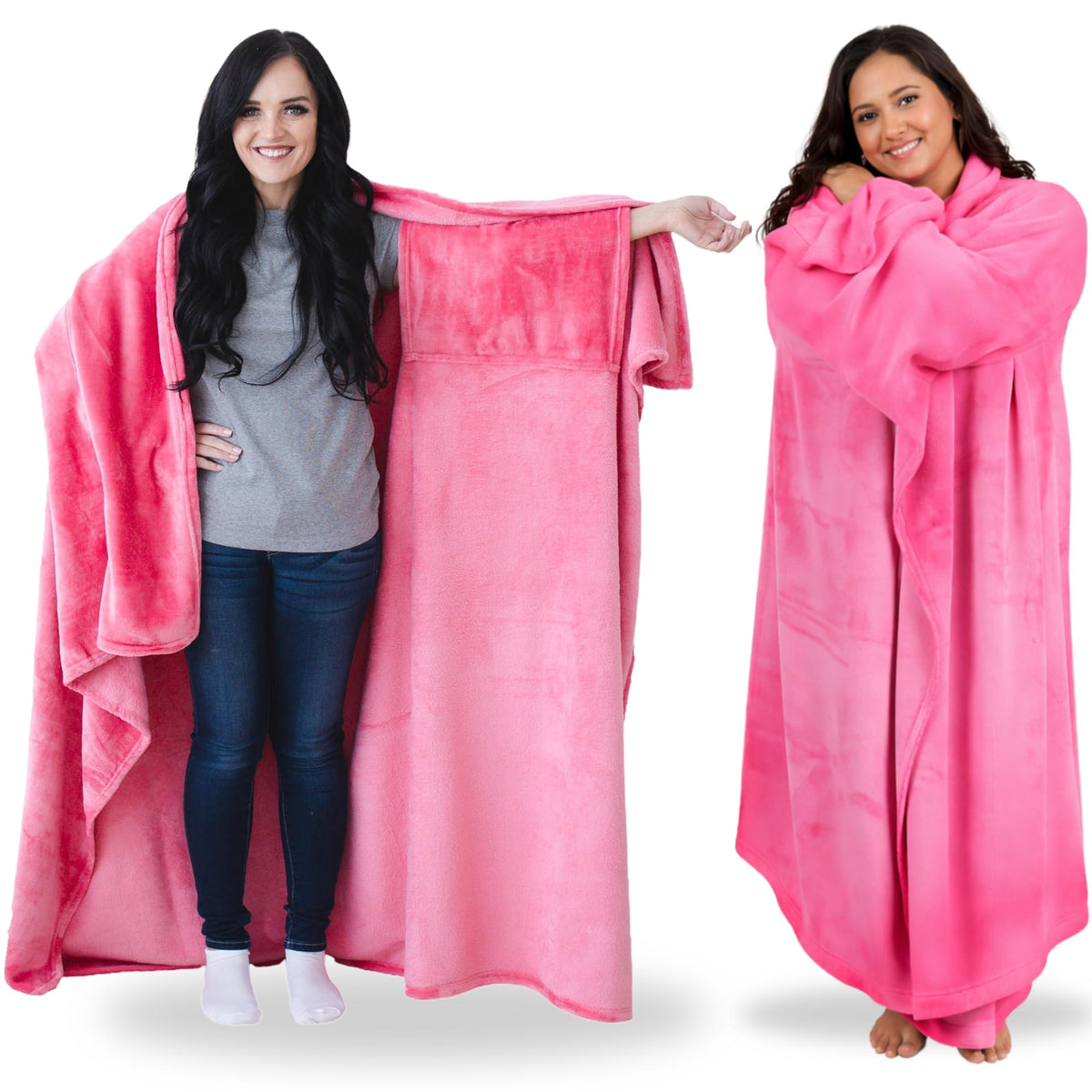 Super Blanky wearable blanket with pocket sleeves for easy movement and warmth.