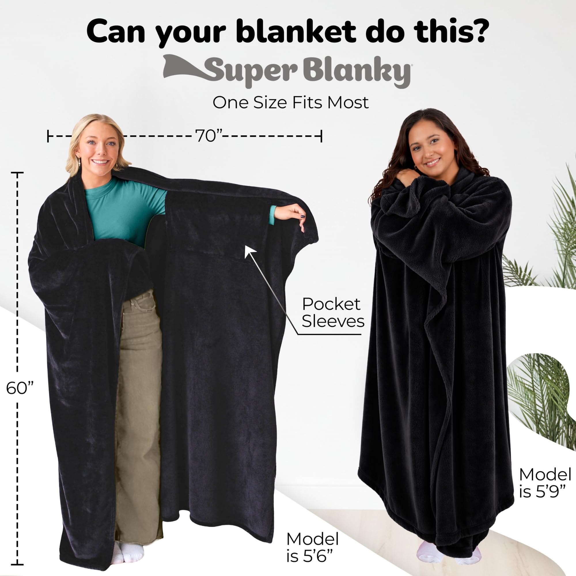 Super Blanky fabric texture highlights soft, plush warmth for daily use.