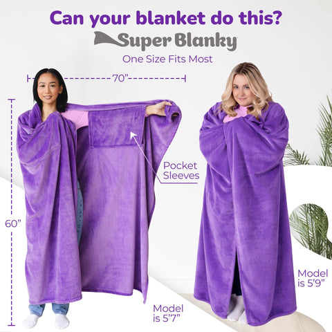 Travel friendly Super Blanky blanket accompanies car or plane trips