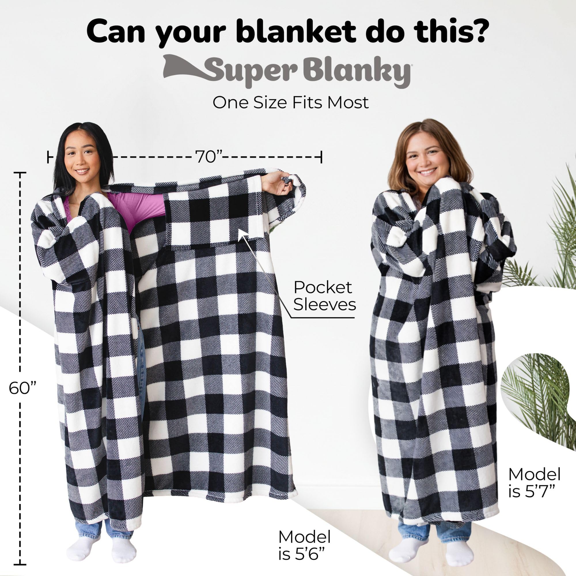 Super Blanky white checkered pattern adds chic coziness to your space.