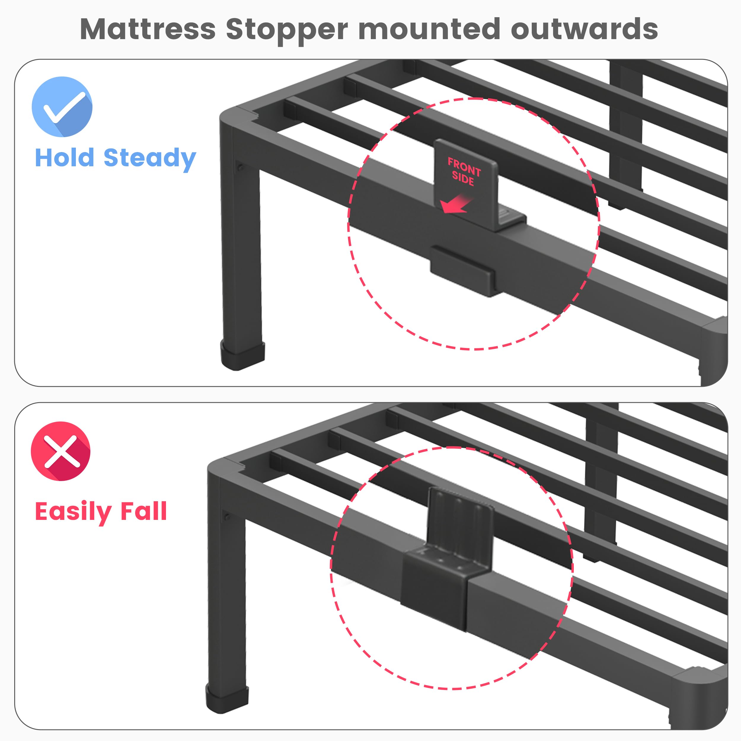 Superay bed with headboard mounting holes for customization