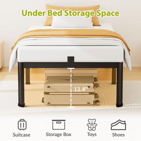 Superay bed frame with three headboard mounting holes for customization