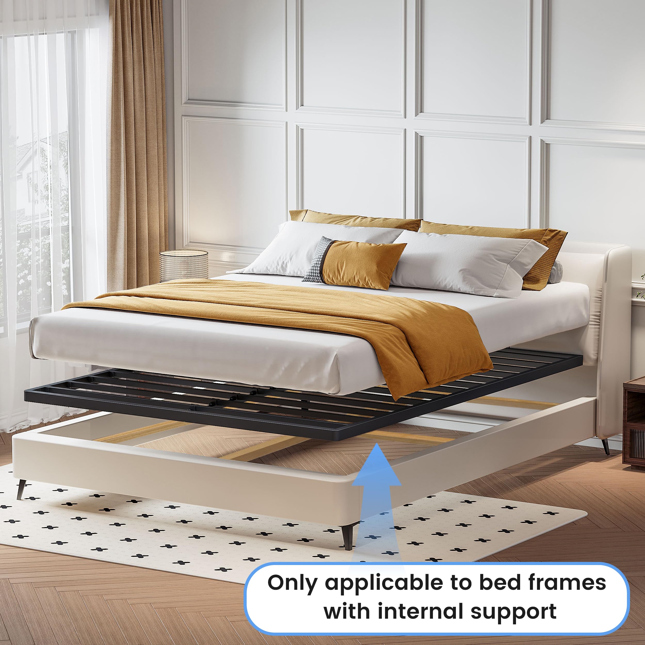 Superay box spring compatible with innerspring, memory foam, and latex mattresses