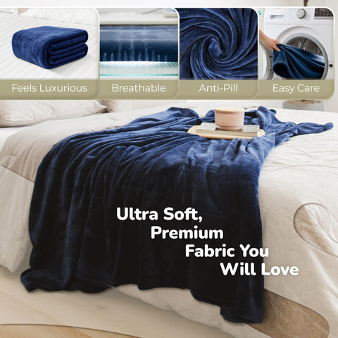 Super Blanky Aurora Blue wearable blanket delivers cozy comfort anywhere at home.