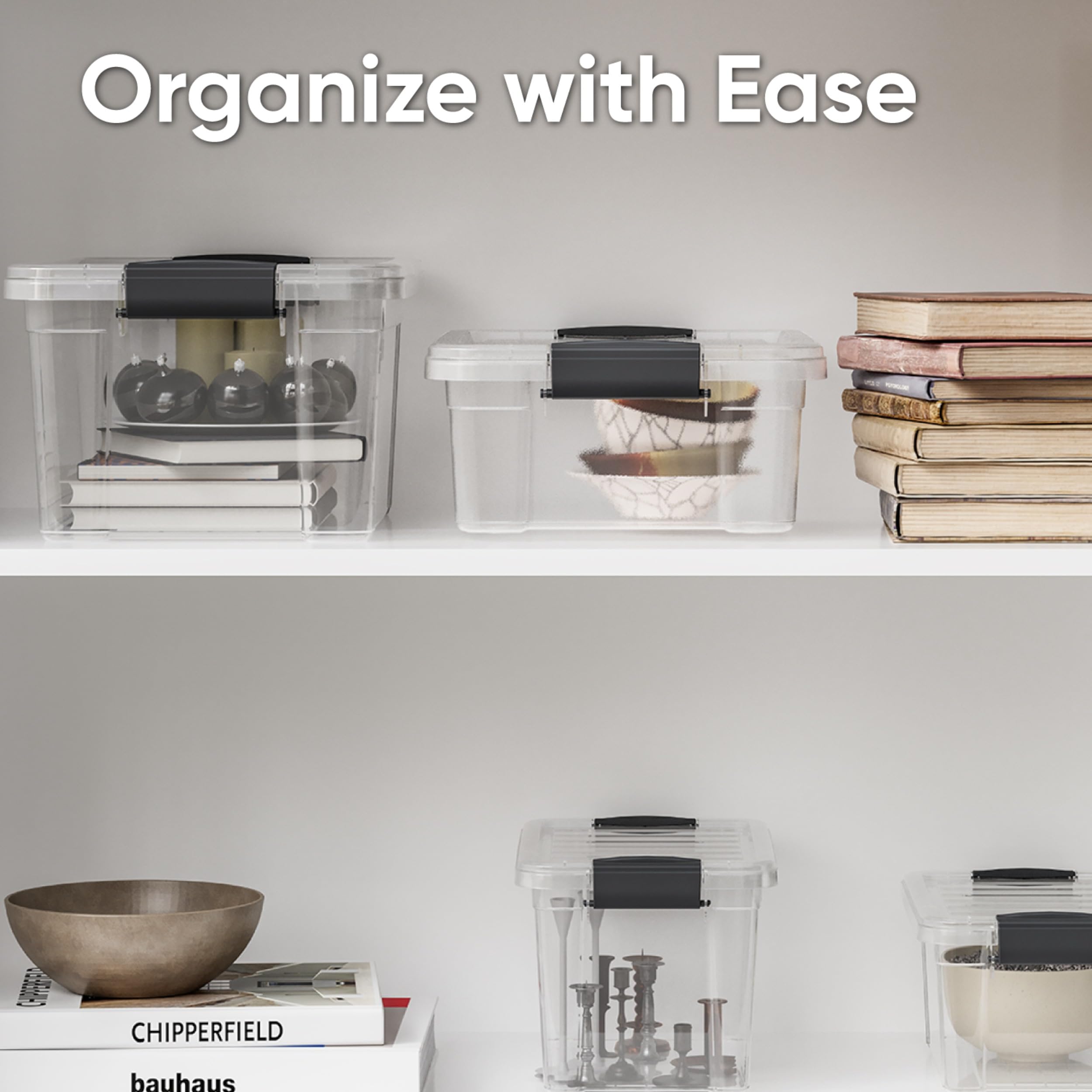 Superio clear storage bin ideal for tools, cosmetics, and office supplies.