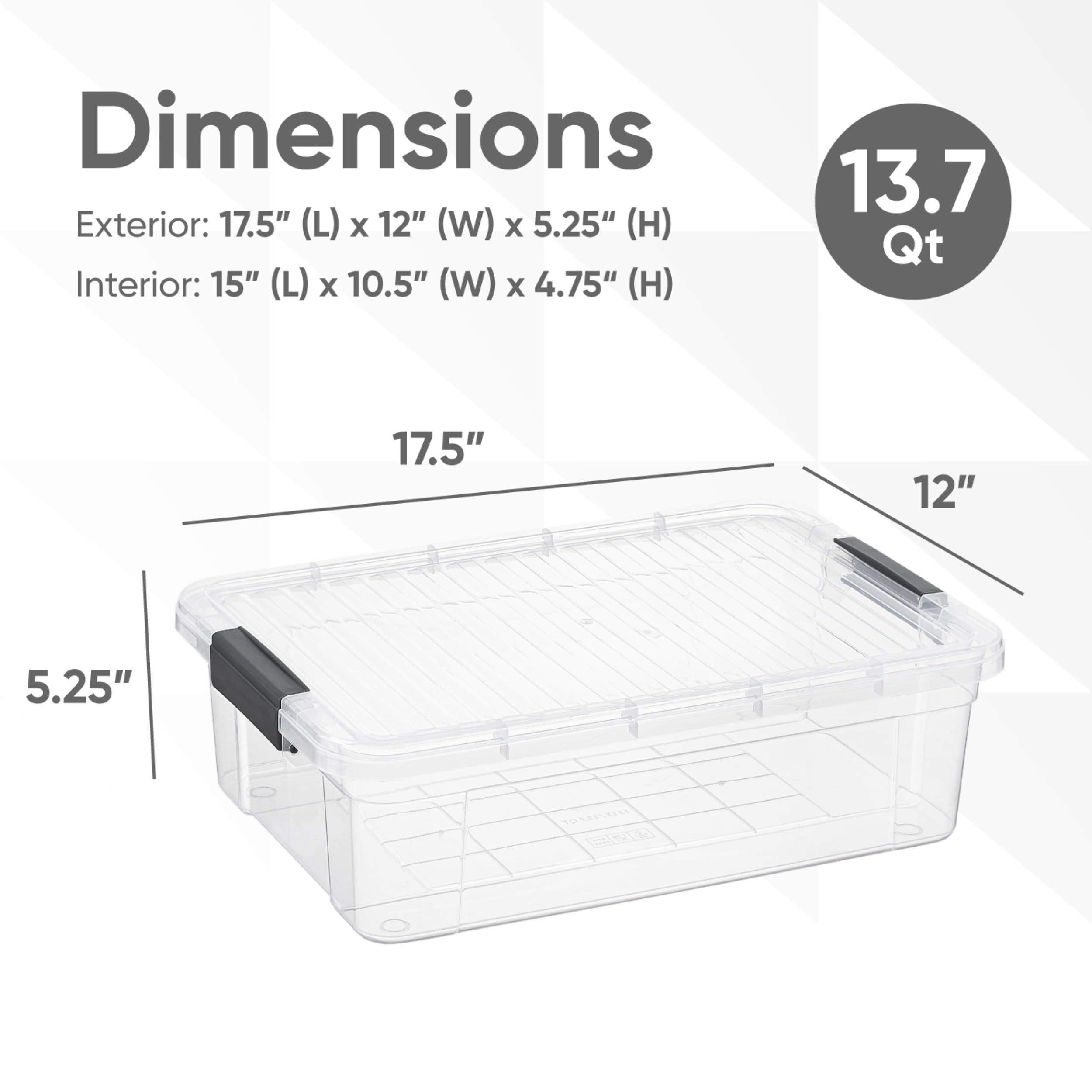 Superio see-through plastic bin offers sturdy visibility for easy organization.