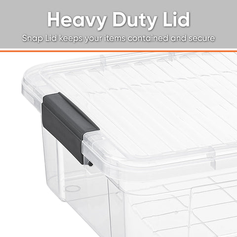 Superio space-saving latch box fits neatly on shelves in dorm rooms.