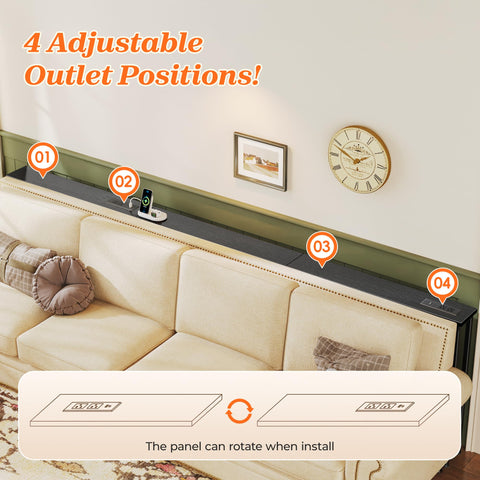 SUPERJARE 102-inch sofa table narrow design fits between couch and wall
