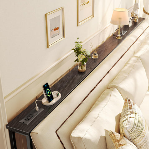 SUPERJARE 102-inch sofa table side view showing slim 5.9-inch profile