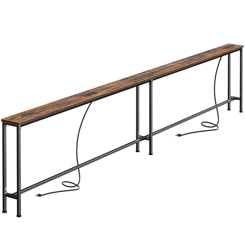 SUPERJARE 110.2 inch sofa table with power outlets enables easy device charging