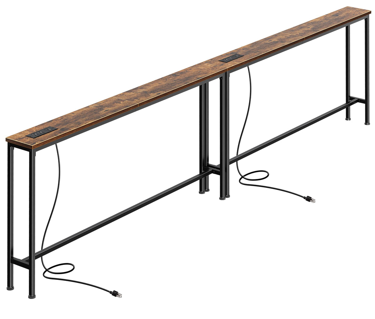 SUPERJARE 110.2-inch sofa table with power outlets and USB-C for convenient charging.
