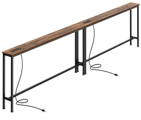 SUPERJARE 110.2-inch sofa table with power outlets and USB-C for convenient charging.