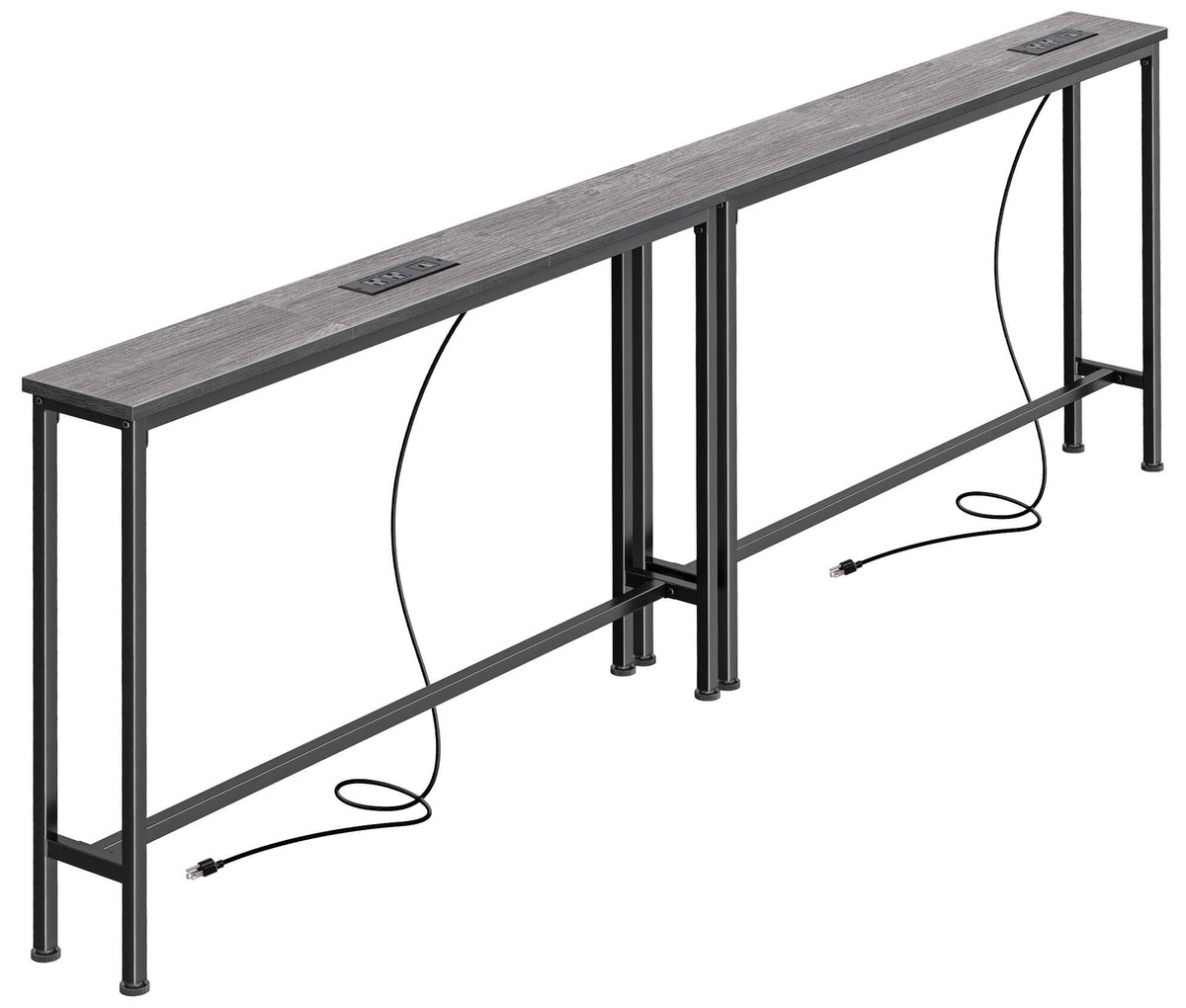 SUPERJARE 78.8-inch narrow console table assembled for a clean, extended living room setup.