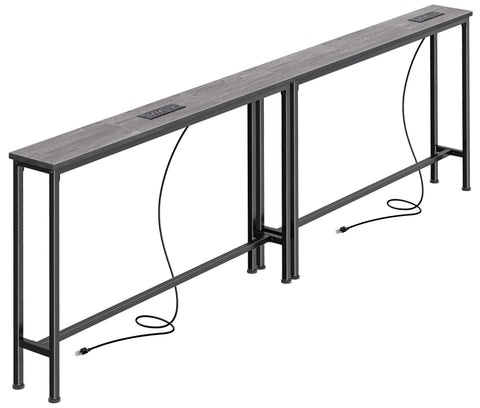 SUPERJARE 78.8-inch narrow console table assembled for a clean, extended living room setup.