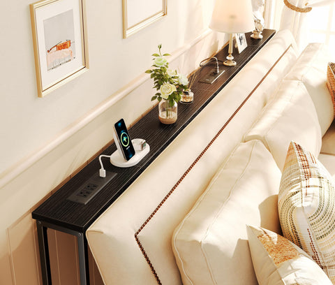 SuperJARE behind-sofa setup shows space-saving design for small living rooms.