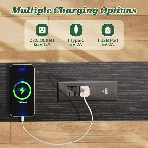 SuperJARE outlet-area demonstrates 2 AC outlets and USB Type-C ports for charging.