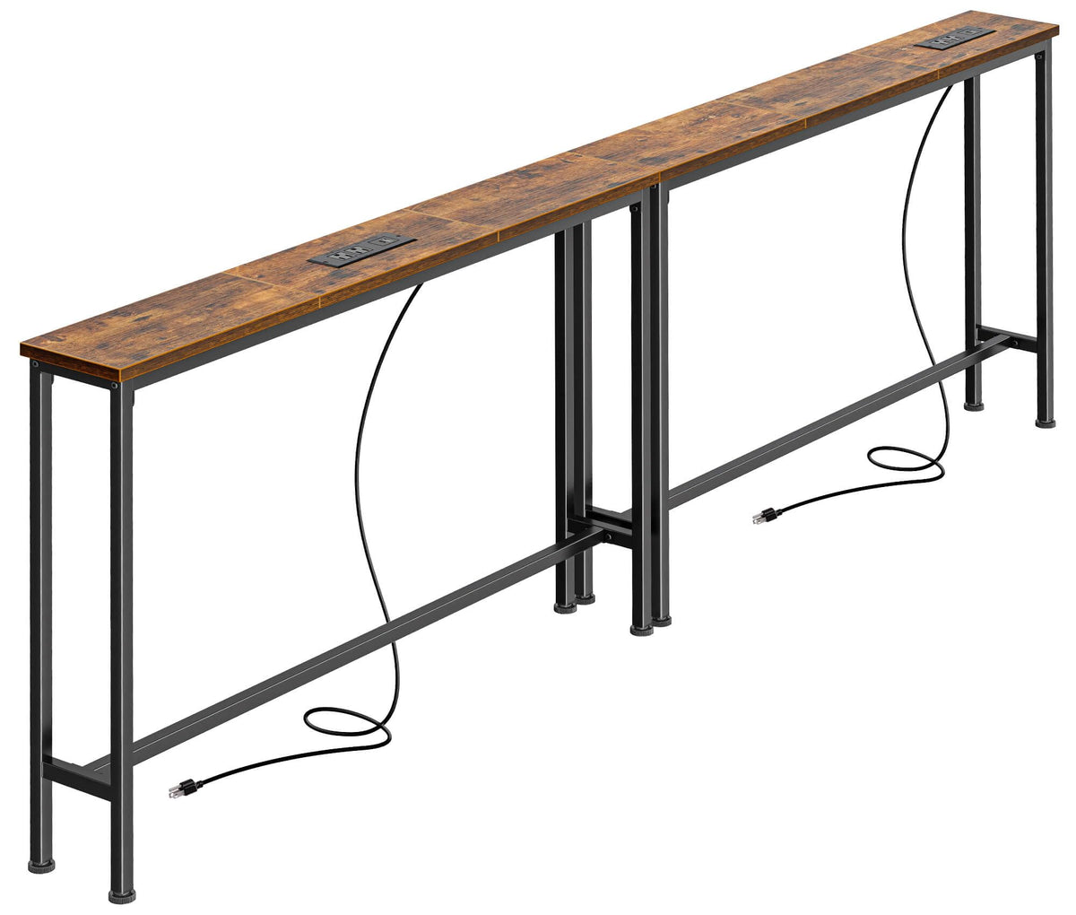 SUPERJARE 78.8-inch narrow console table with outlet, easy assembly.