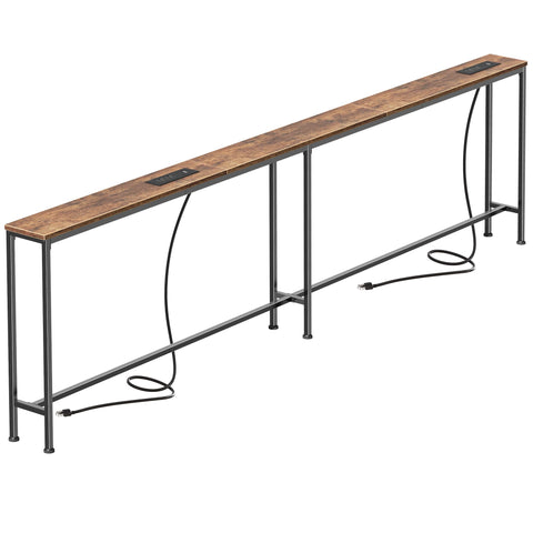SUPERJARE 94.5-inch sofa table showing power outlets along the length for easy charging