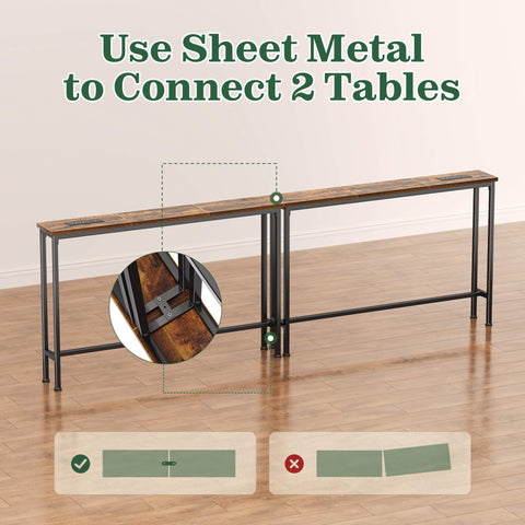 SUPERJARE adjustable feet keep table level on uneven floors.